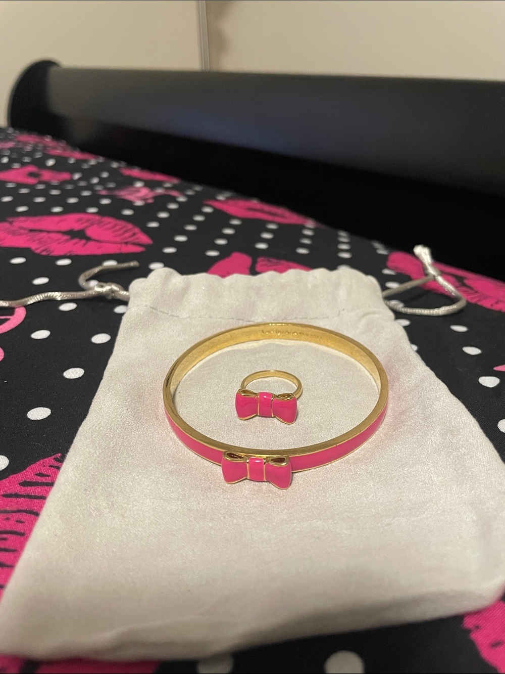 kate spade ♠️ Bracelet and Ring Set with Pink Bows